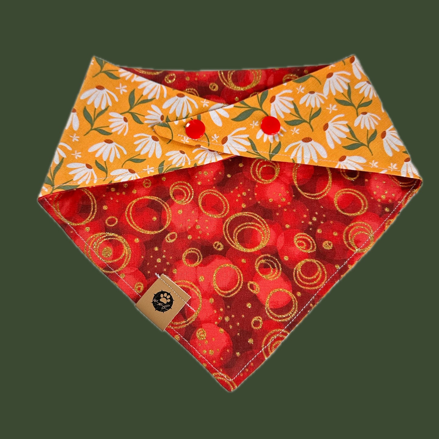 Fiery Daisies Reversible Bandana