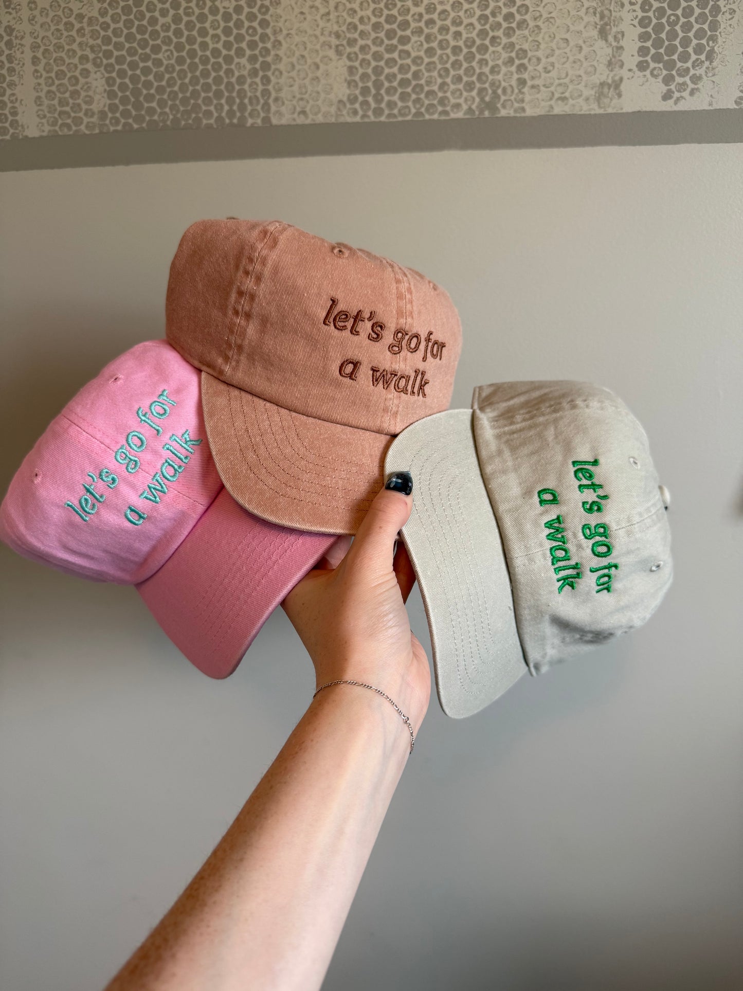 Let’s Take a Walk Embroidered Baseball Capse