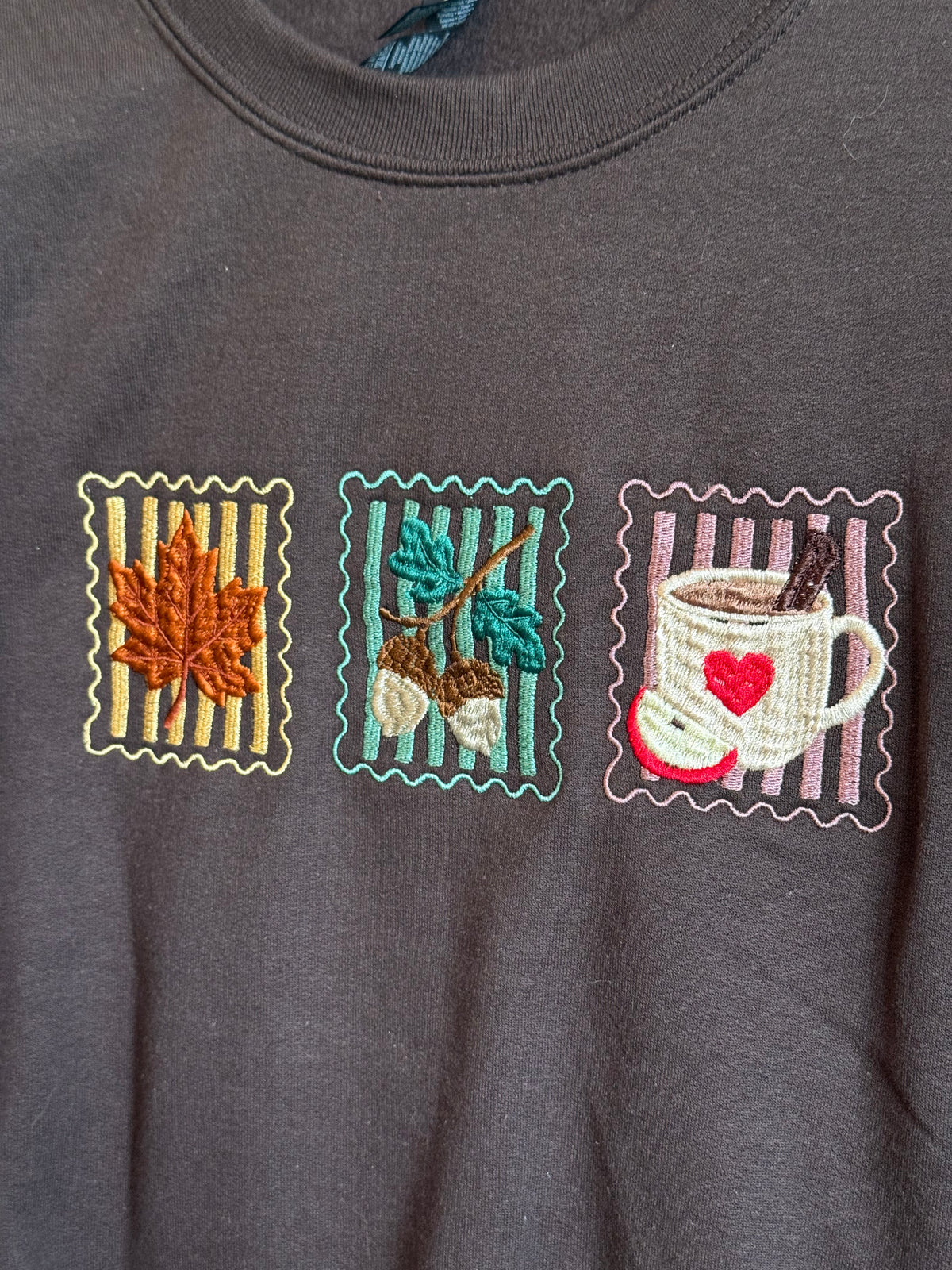 Fall Stamps Embroidered Crewneck