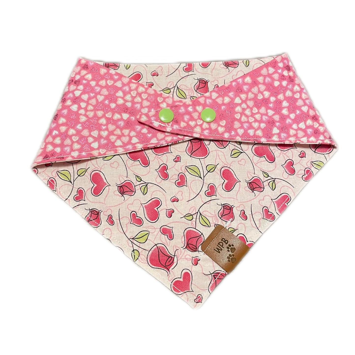 Romance Reversible Snap On Pet Bandana