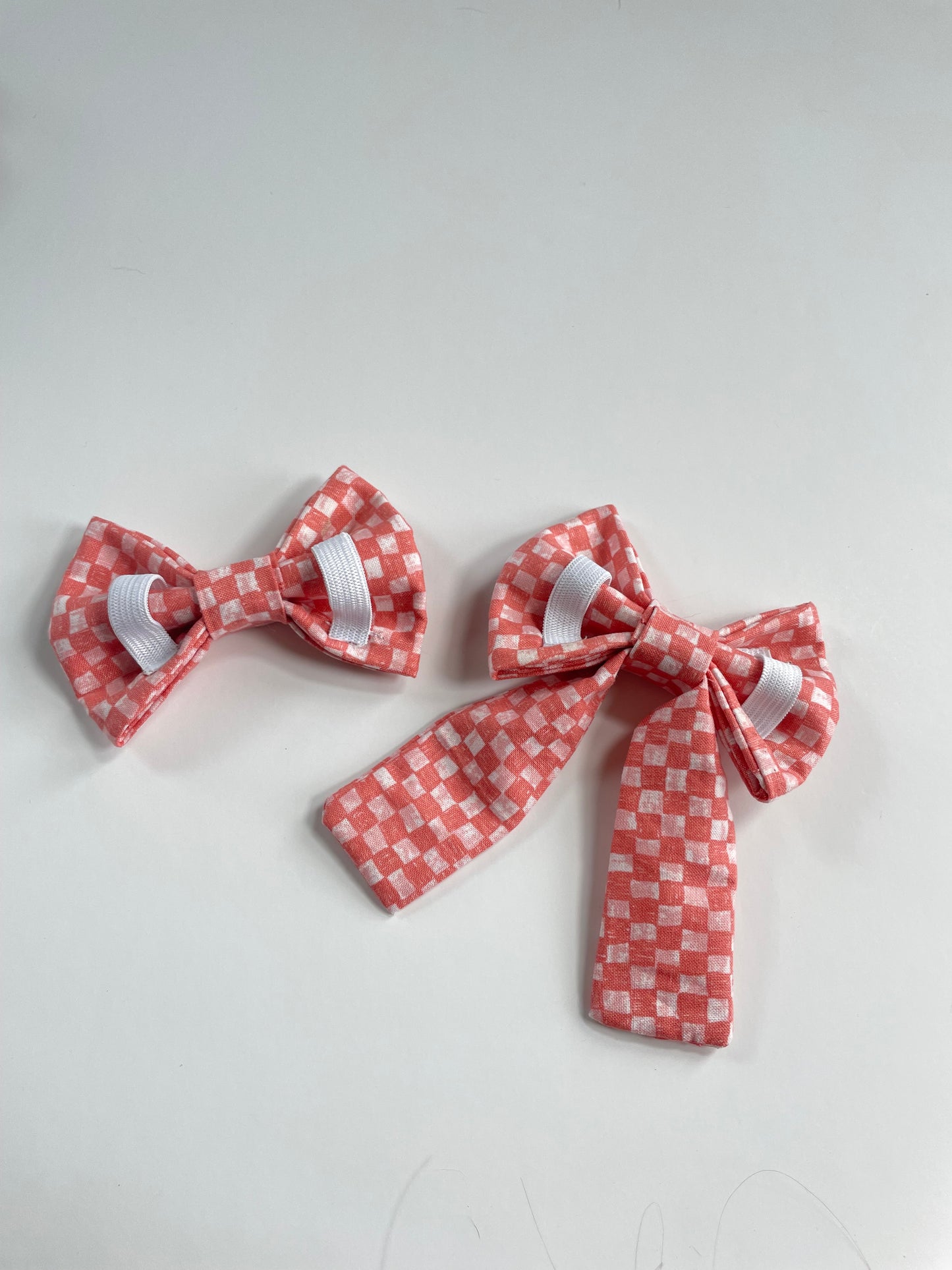 Pink Check Bow