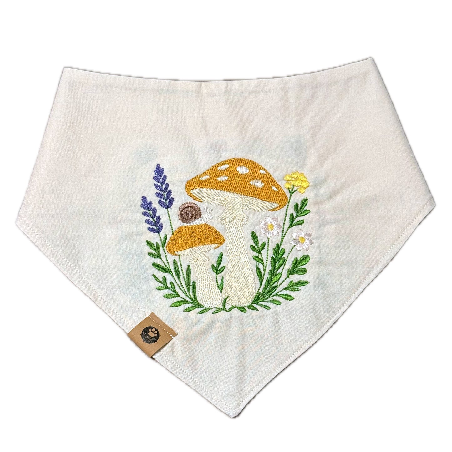 Mushroom Floral Custom Embroidered Bandana (read description)