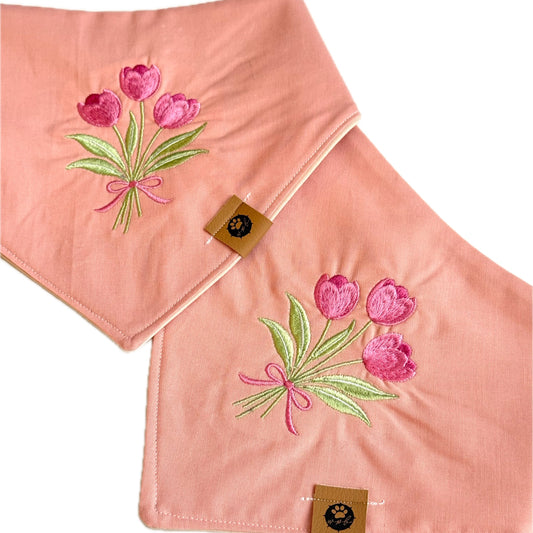 Tulips Custom Embroidered Bandana (read description)