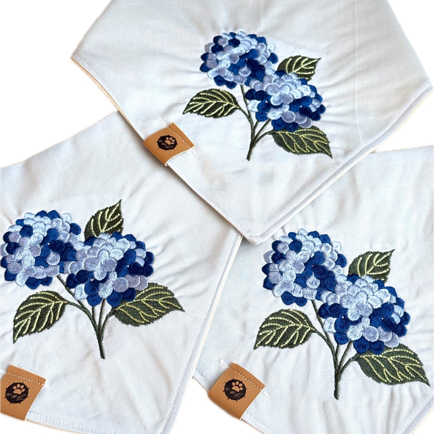 Hydrangeas Custom Embroidered Bandana (read description)