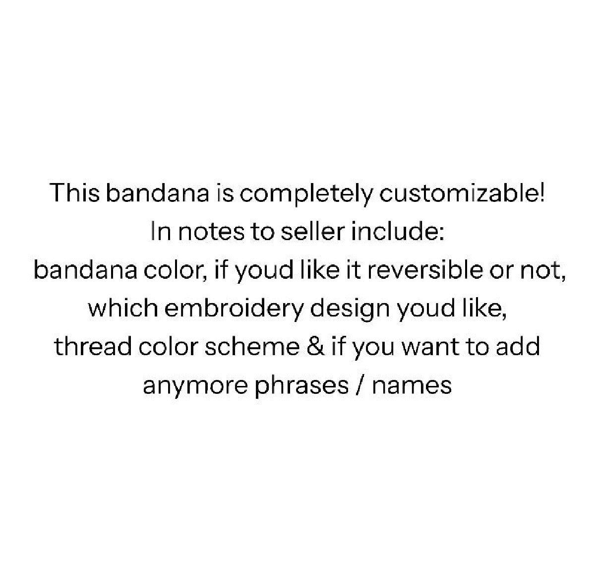Hello Summer Custom Embroidered Bandana (read description)