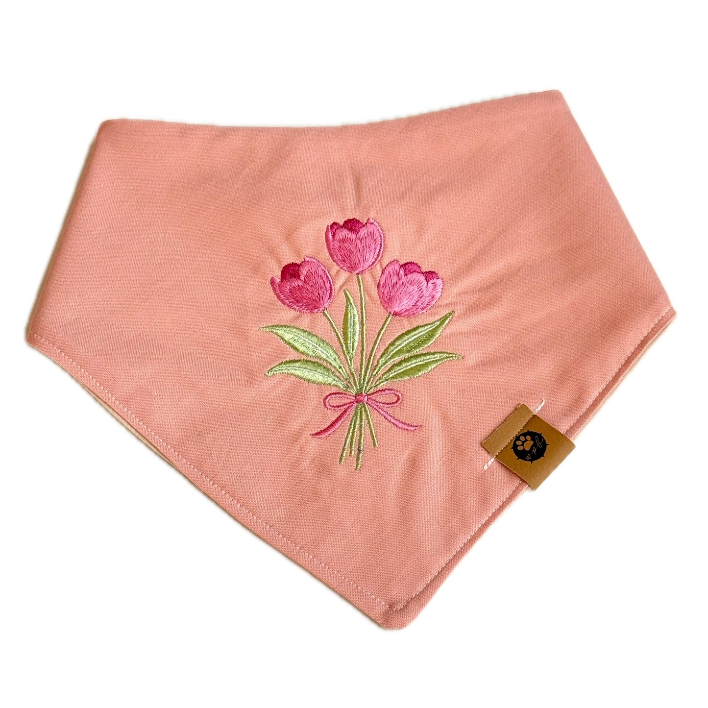 Tulips Custom Embroidered Bandana (read description)