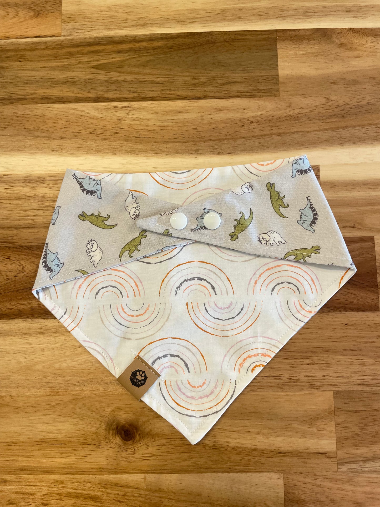 Dinos and Rainbows Reversible Bandana