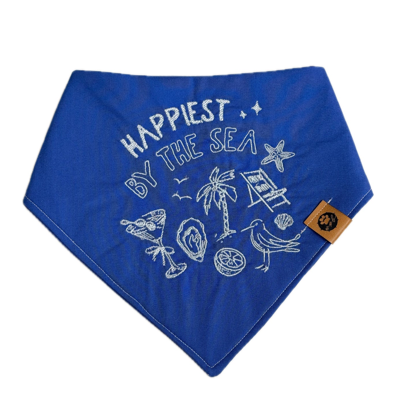 Happiest by the Sea Custom Embroidered Bandana (read description)