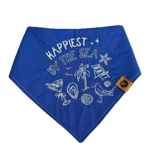 Happiest by the Sea Custom Embroidered Bandana (read description)