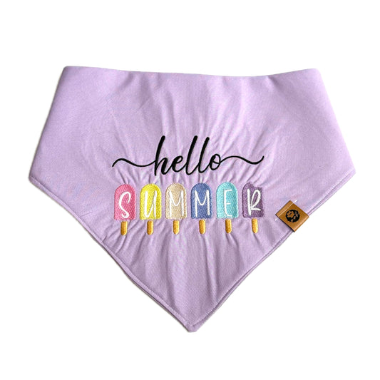 Hello Summer Custom Embroidered Bandana (read description)