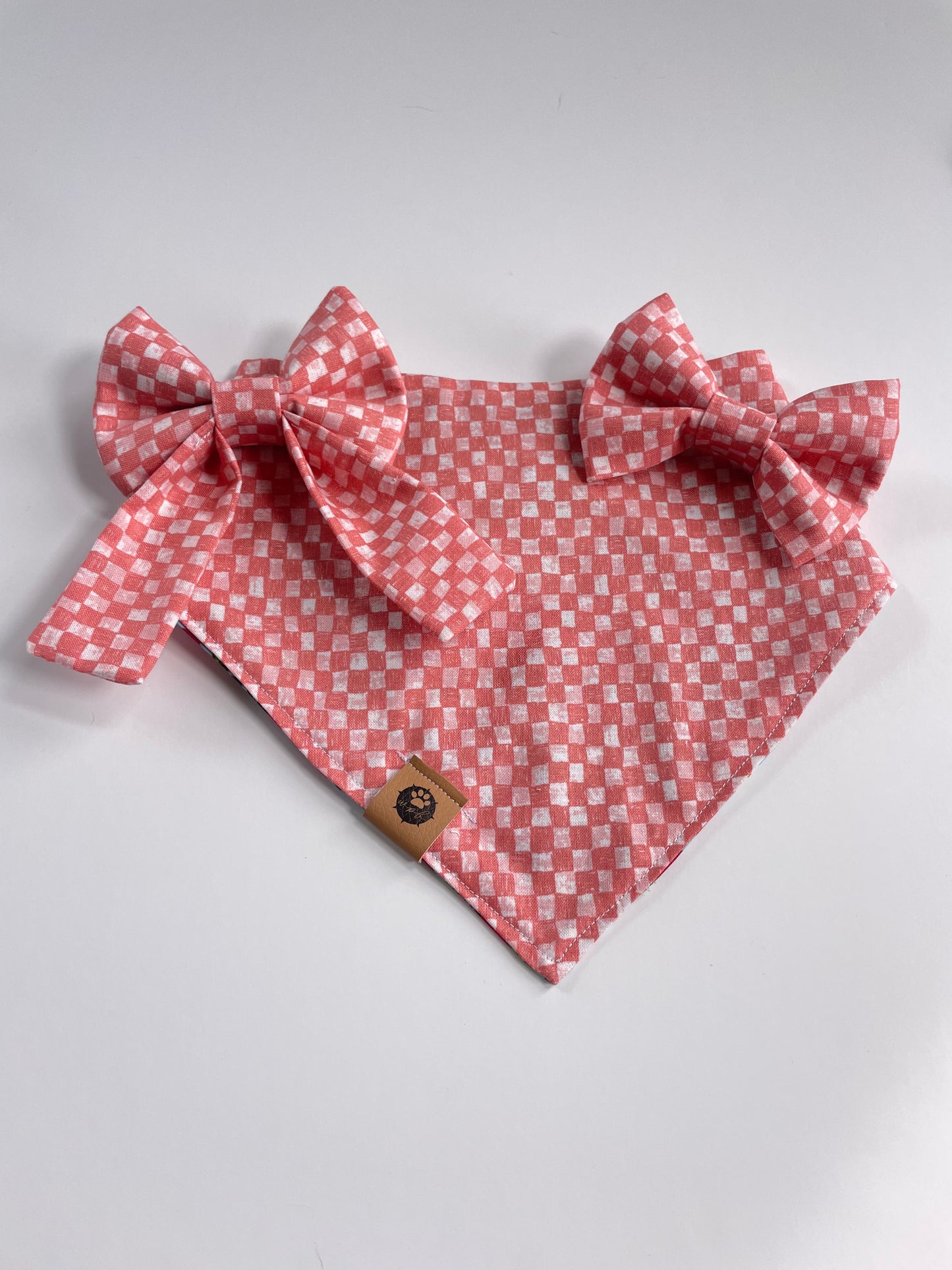 Pink Check Bow