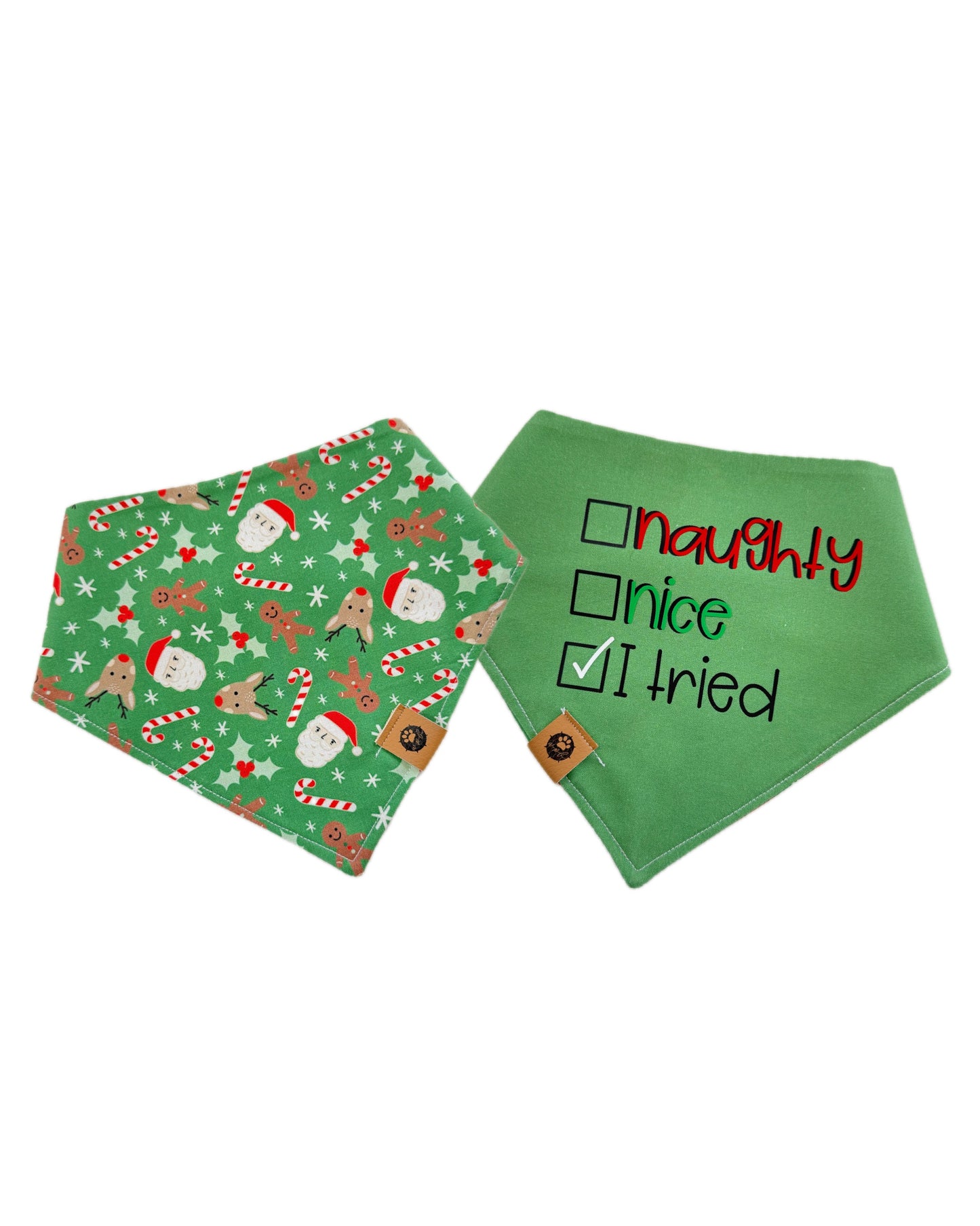 Naughty Or Nice Reversible Custom Bandana