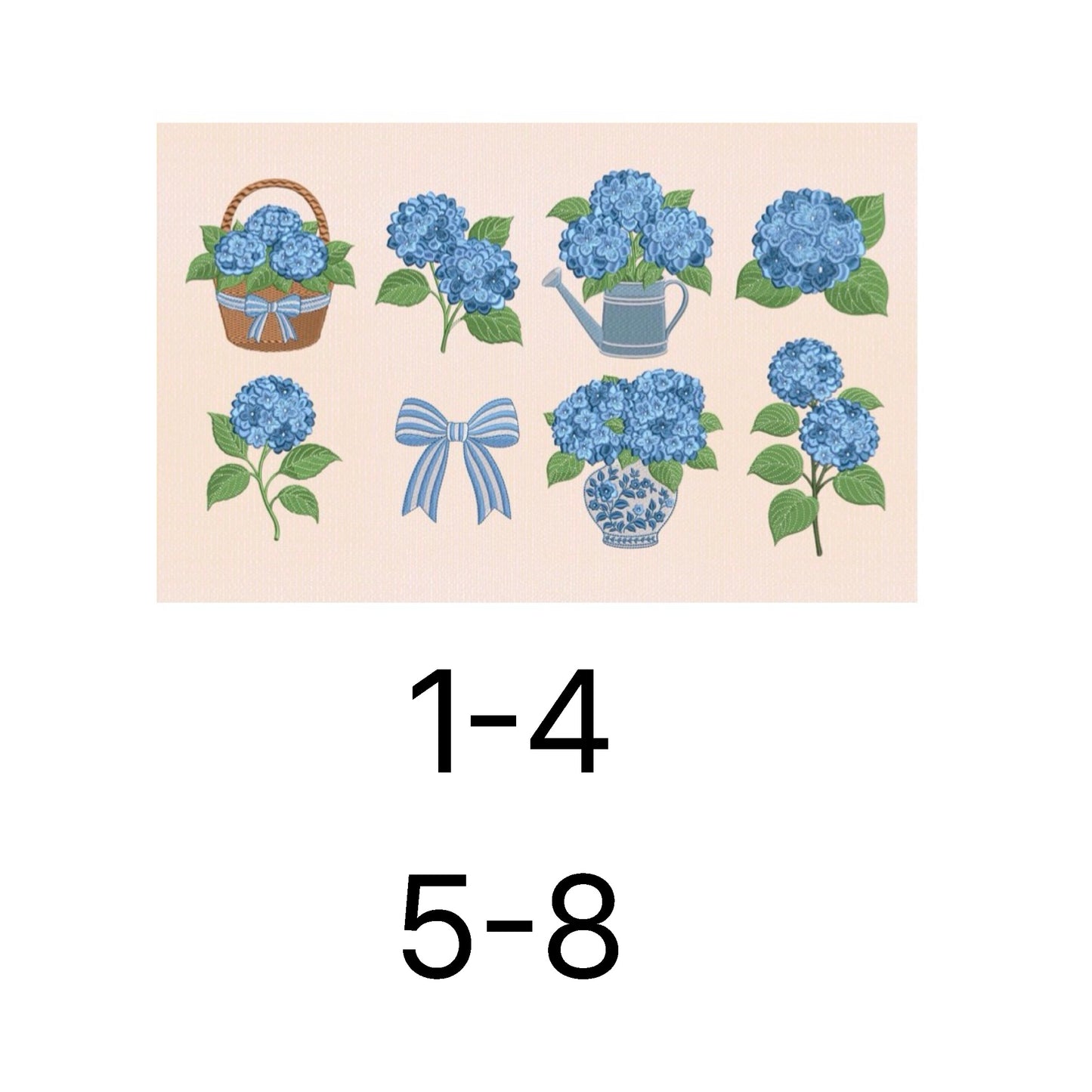 Hydrangeas Custom Embroidered Bandana (read description)