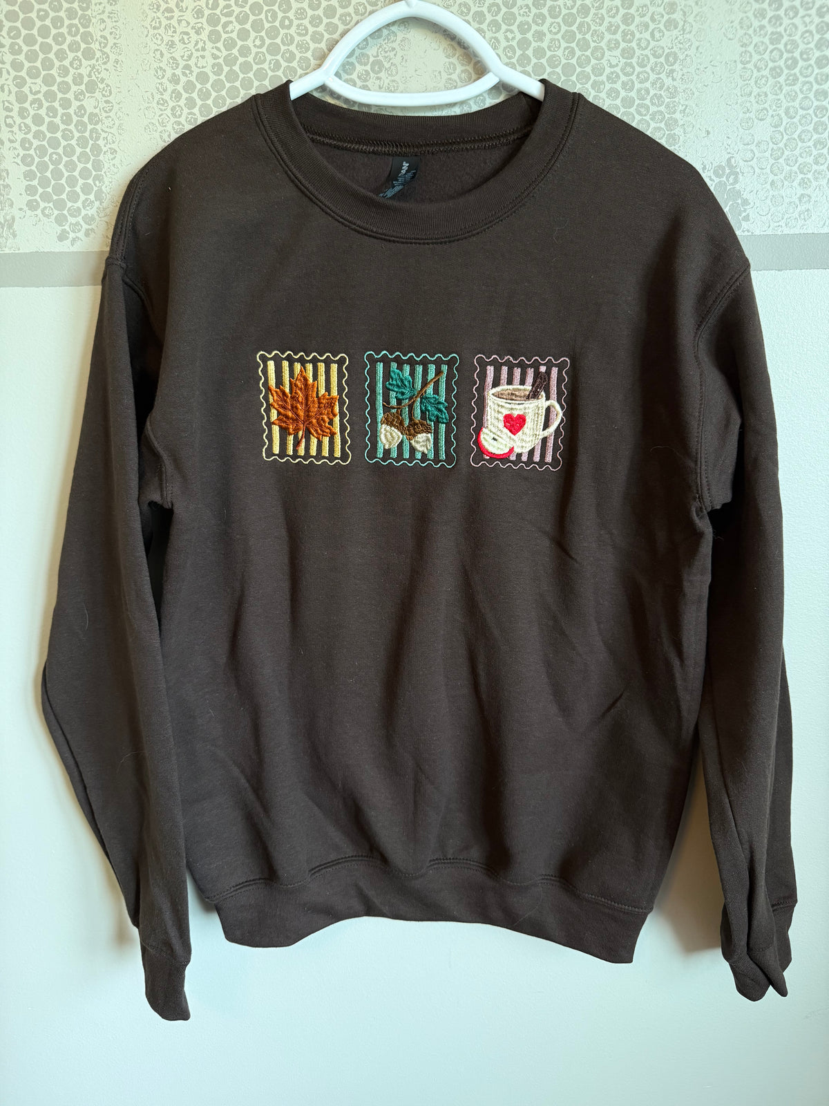 Fall Stamps Embroidered Crewneck