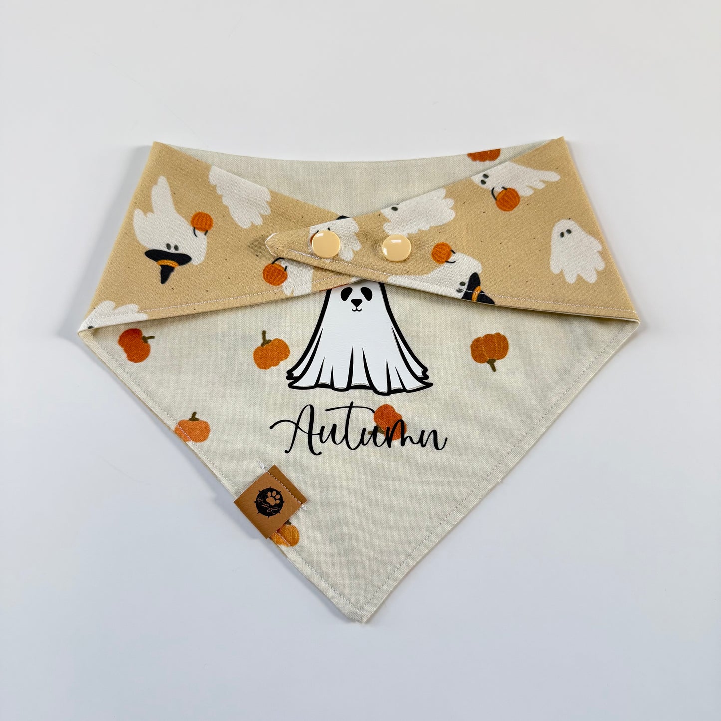 Ghost Pup Reversible Custom Bandana