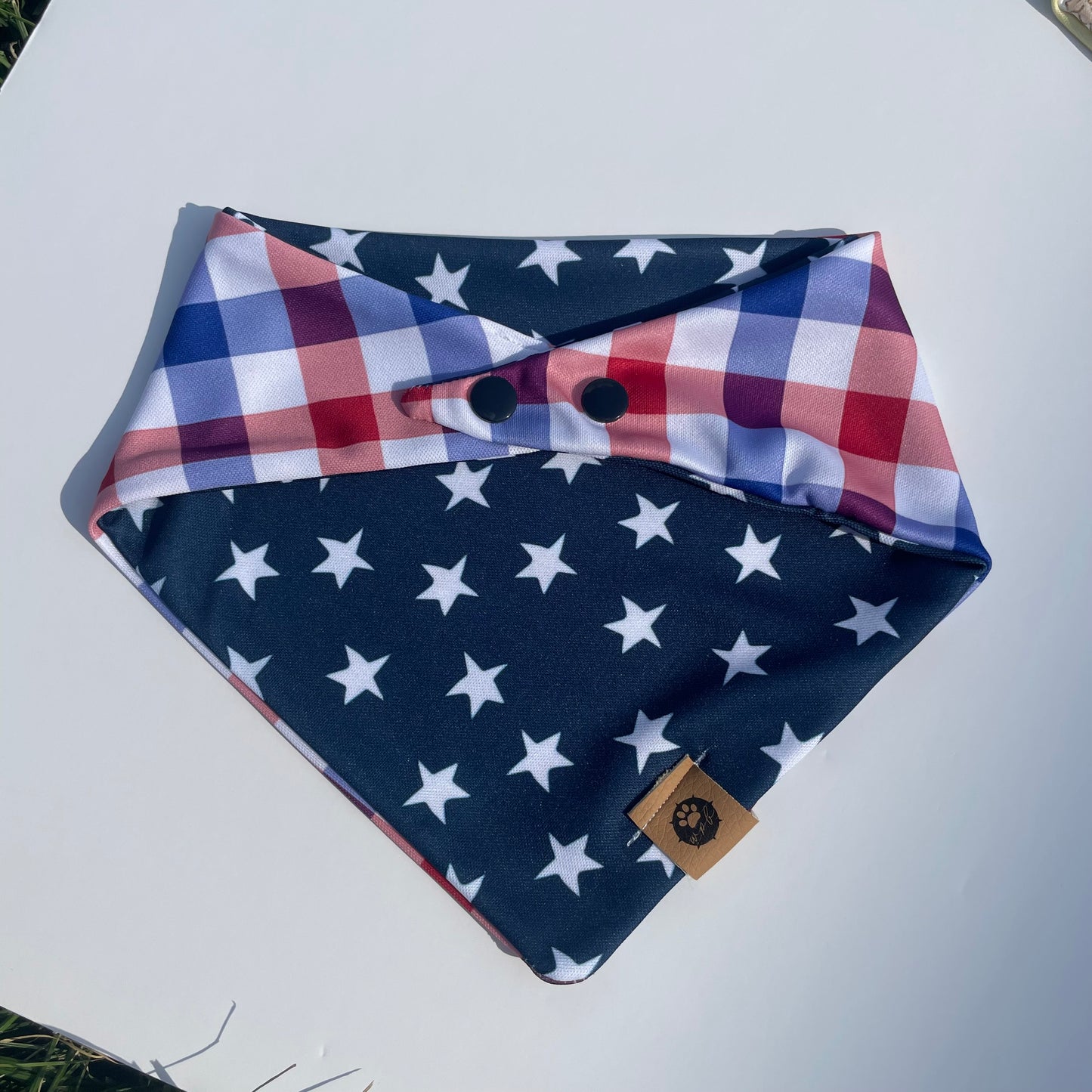 Patriotic Plaid Reversible Adventure Bandana
