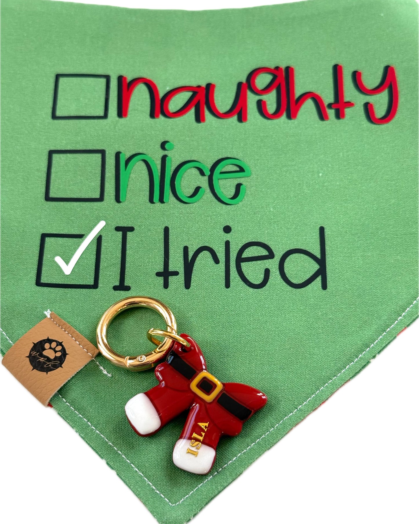 Naughty Or Nice Reversible Custom Bandana