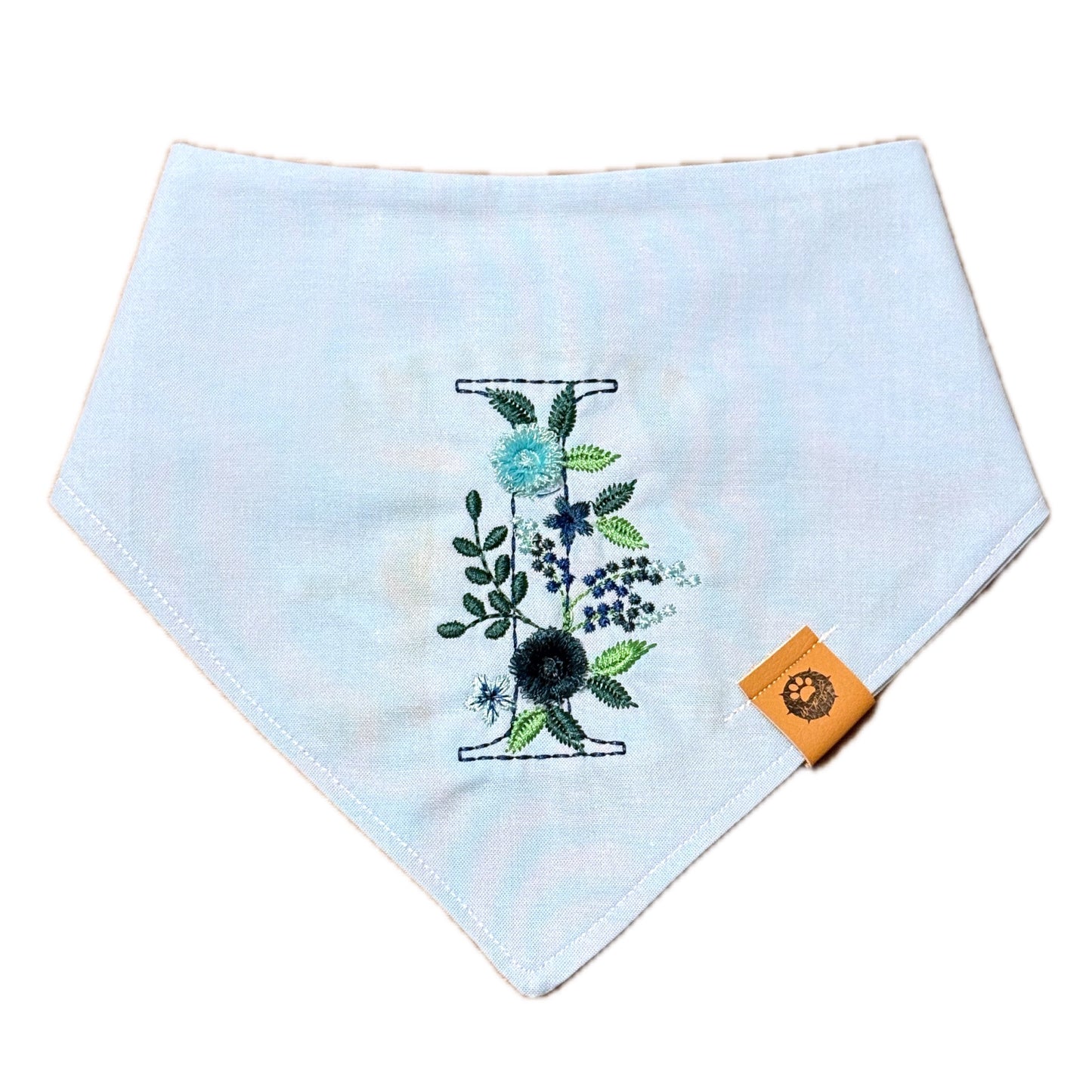 Flower Initial Custom Embroidered Bandana (read description)