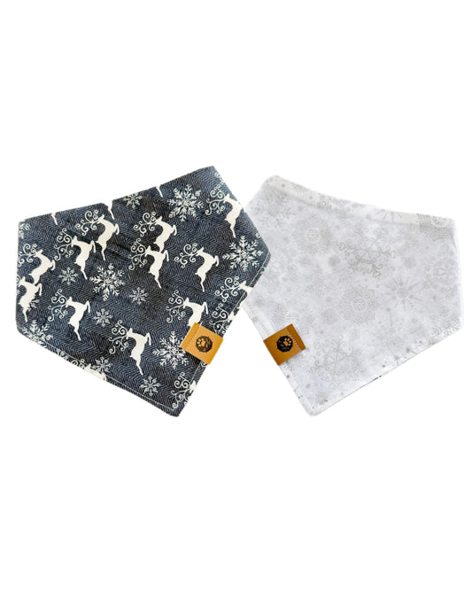 Snowy Reindeer Reversible Bandana