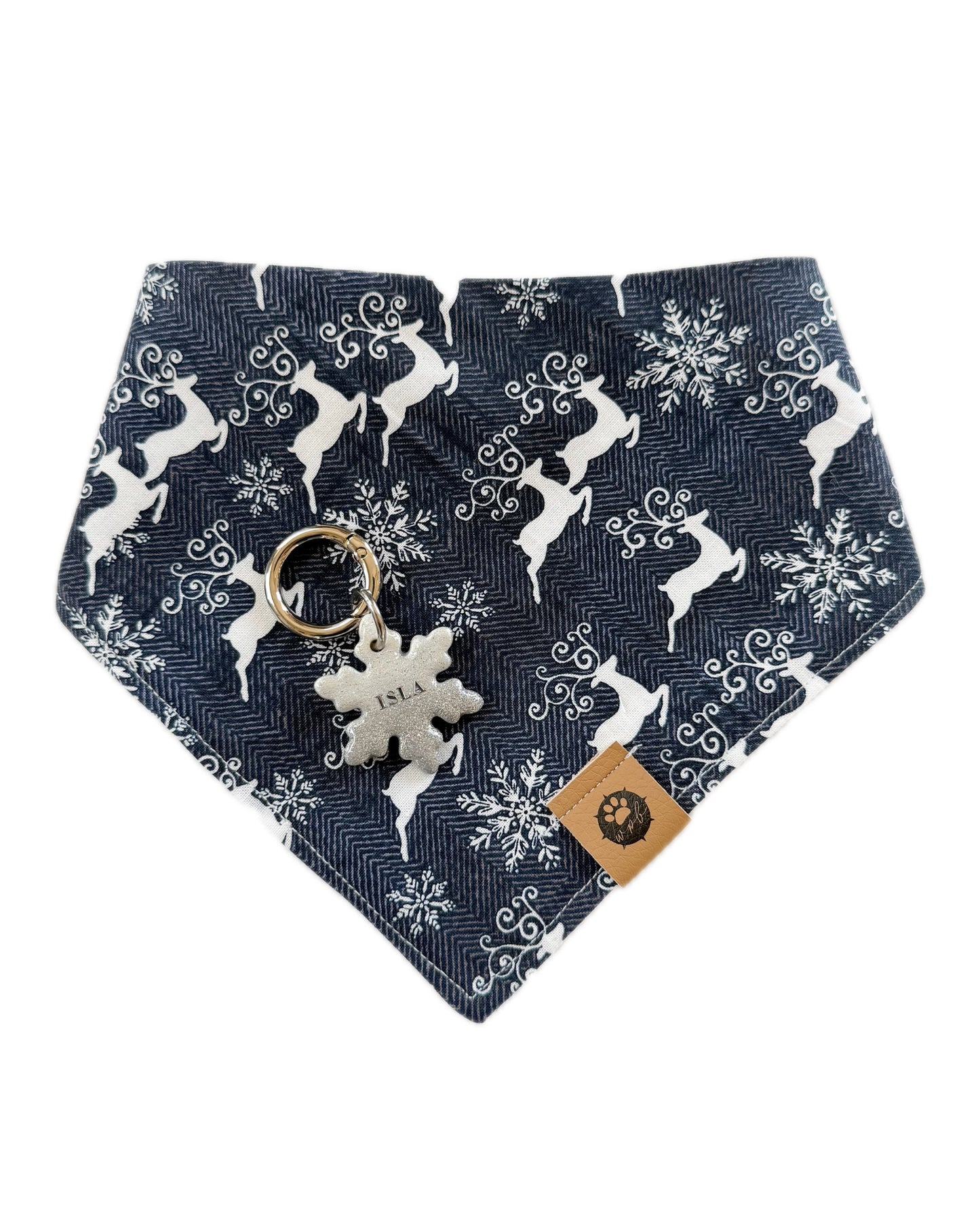 Snowy Reindeer Reversible Bandana