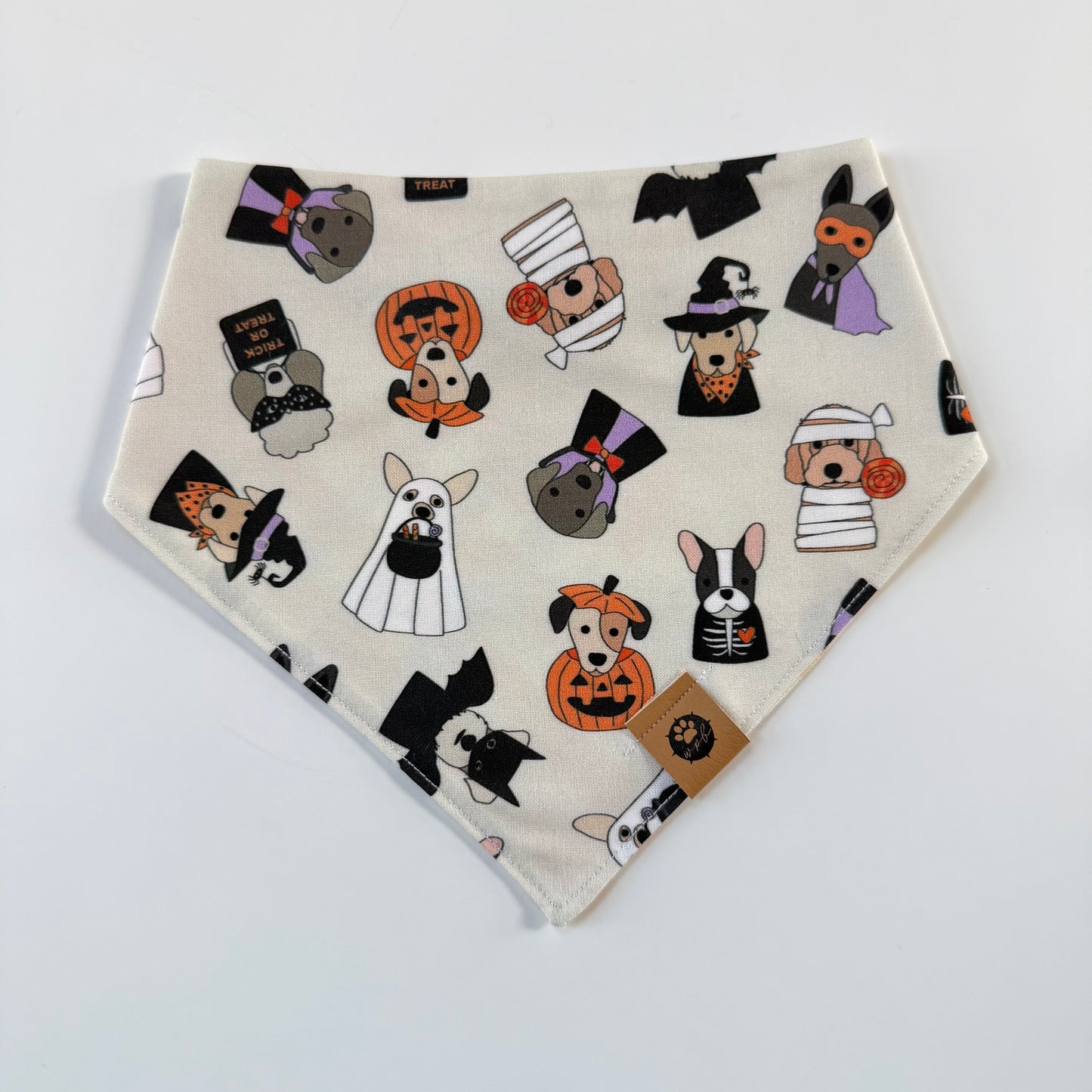 Tricks for Treats Reversible Custom Bandana
