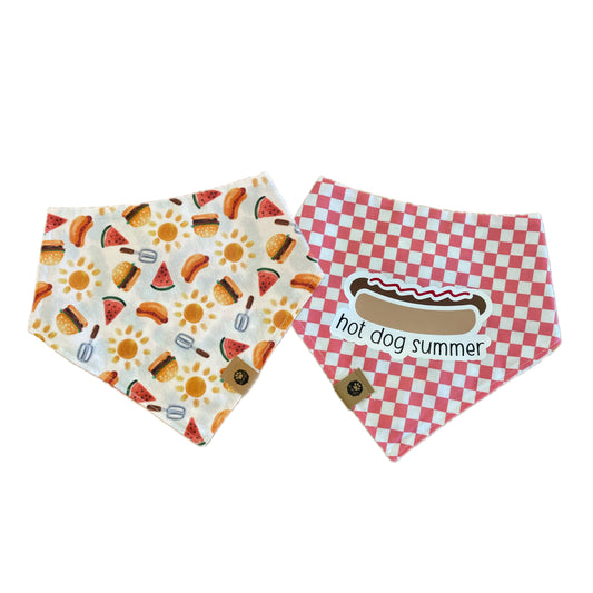 Hot Dog Summer Reversible Bandana