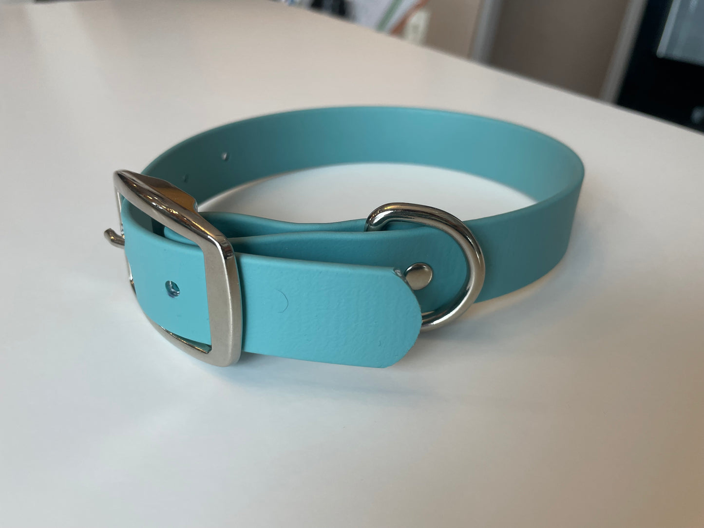 Teal Biothane Dog Collar