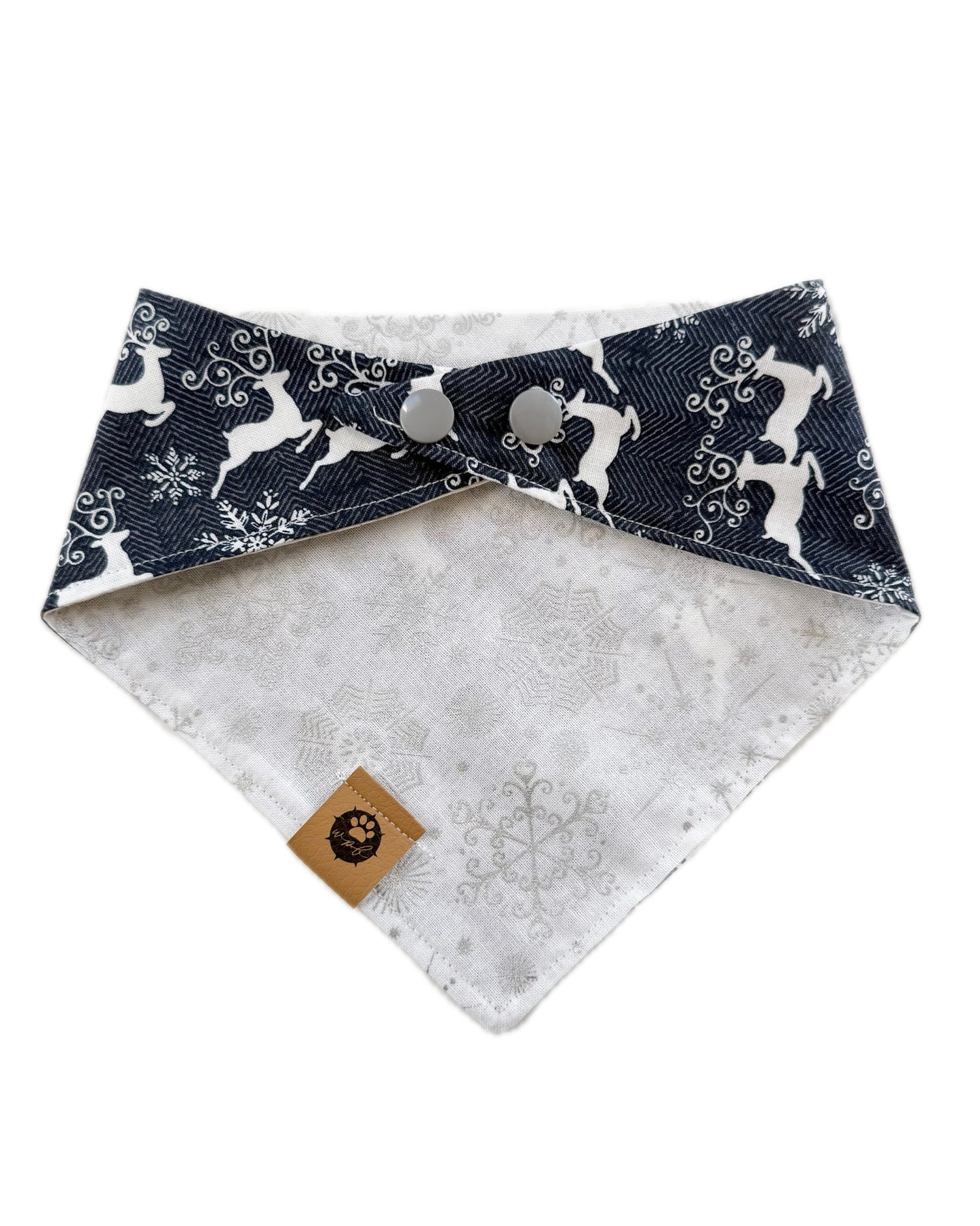 Snowy Reindeer Reversible Bandana
