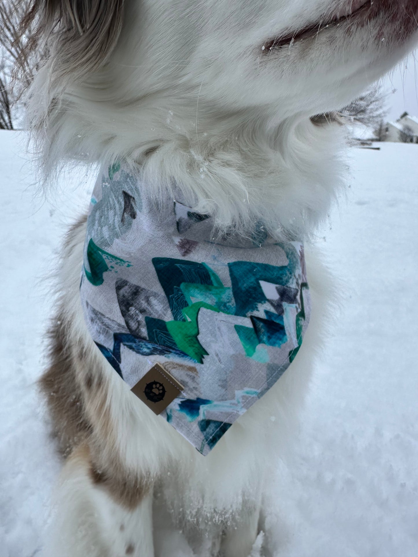 Beary Peaks Reversible Snap On Pet Bandana