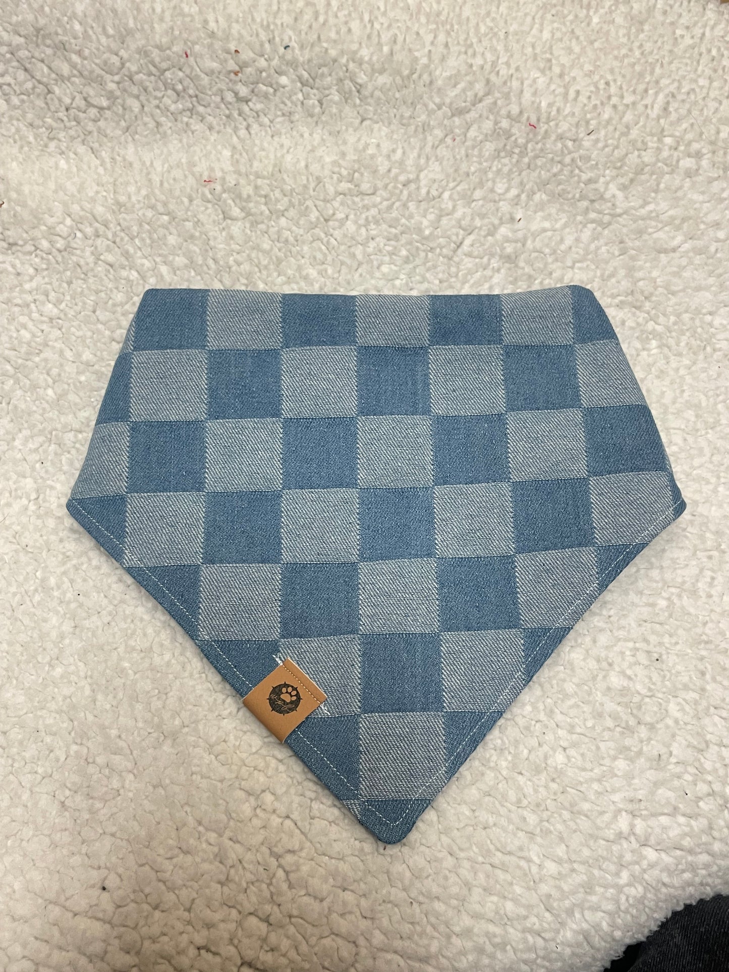Denim Flowers Reversible Bandana