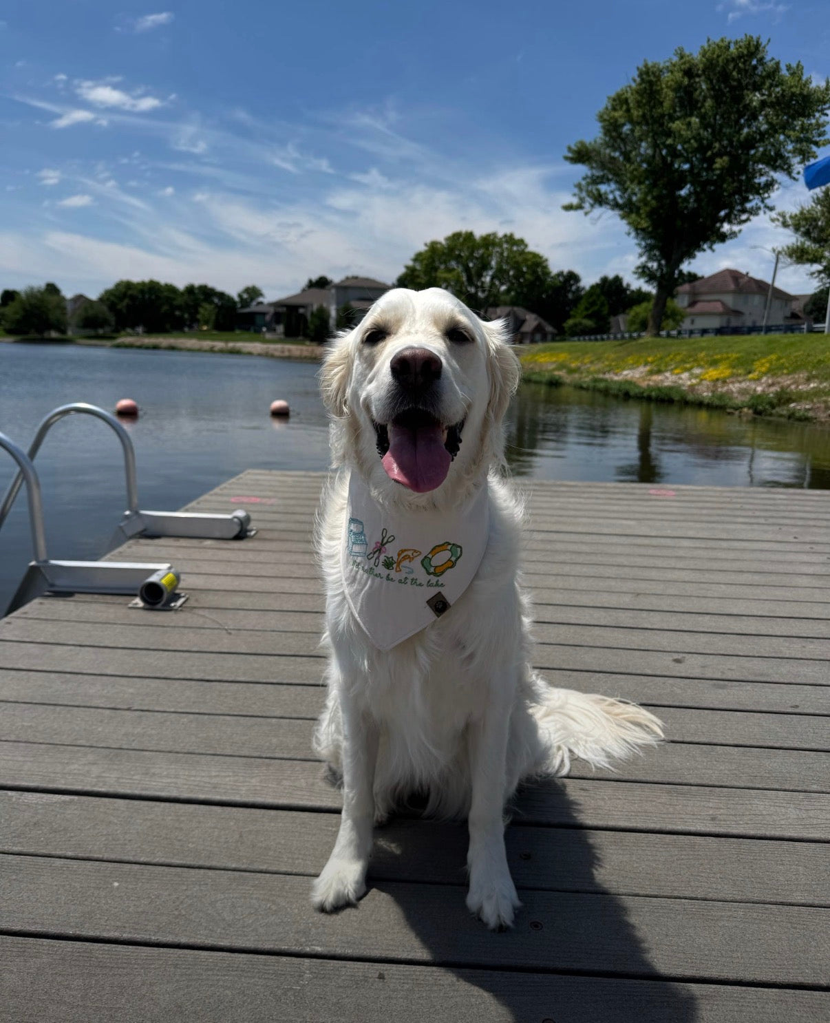 I’d Rather be at the Lake Custom Embroidered Bandana (read description)