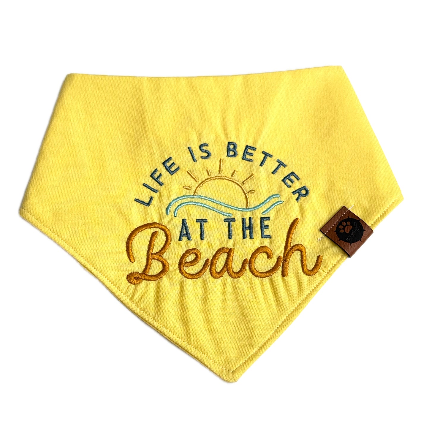 Life is better at the beach Custom Embroidered Bandana (read description)