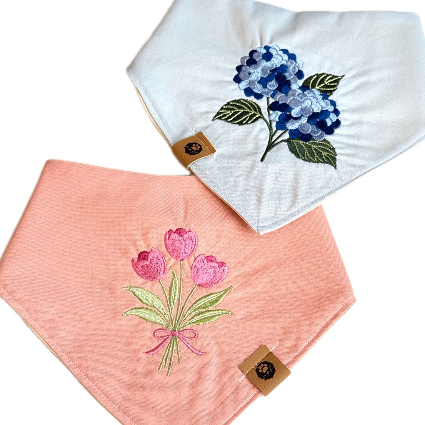 Hydrangeas Custom Embroidered Bandana (read description)