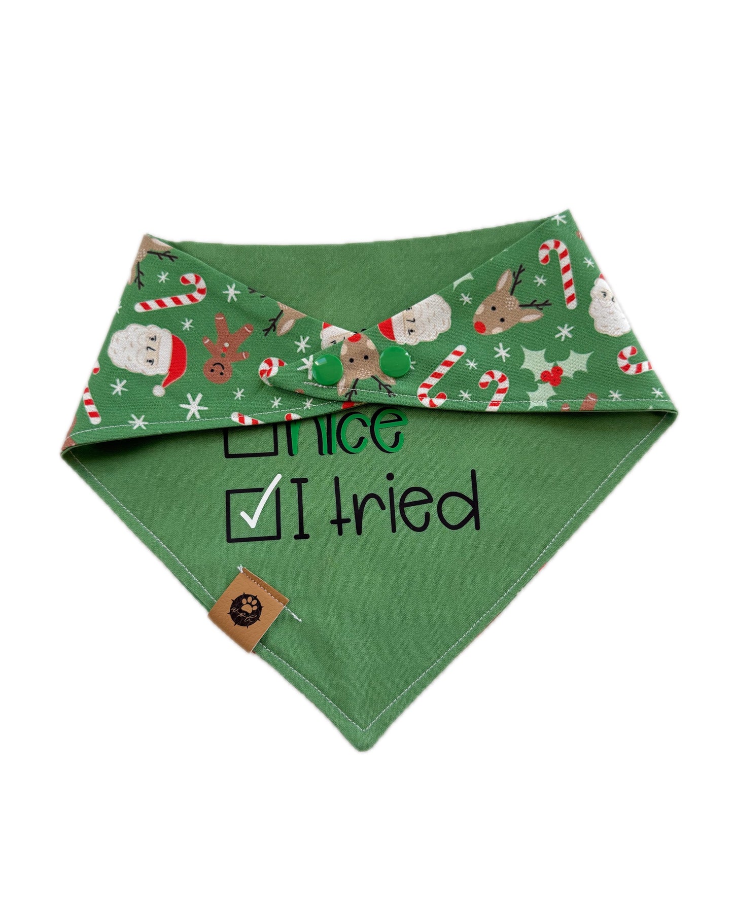 Naughty Or Nice Reversible Custom Bandana