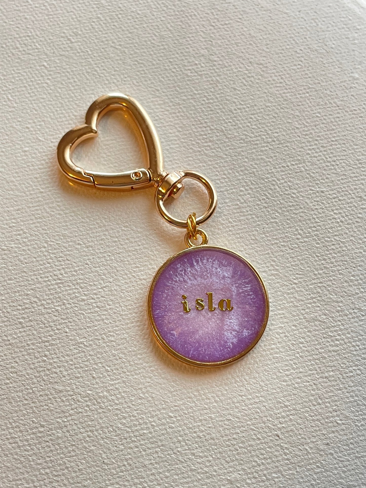 Lavender Dreams Resin Dog Name Tag