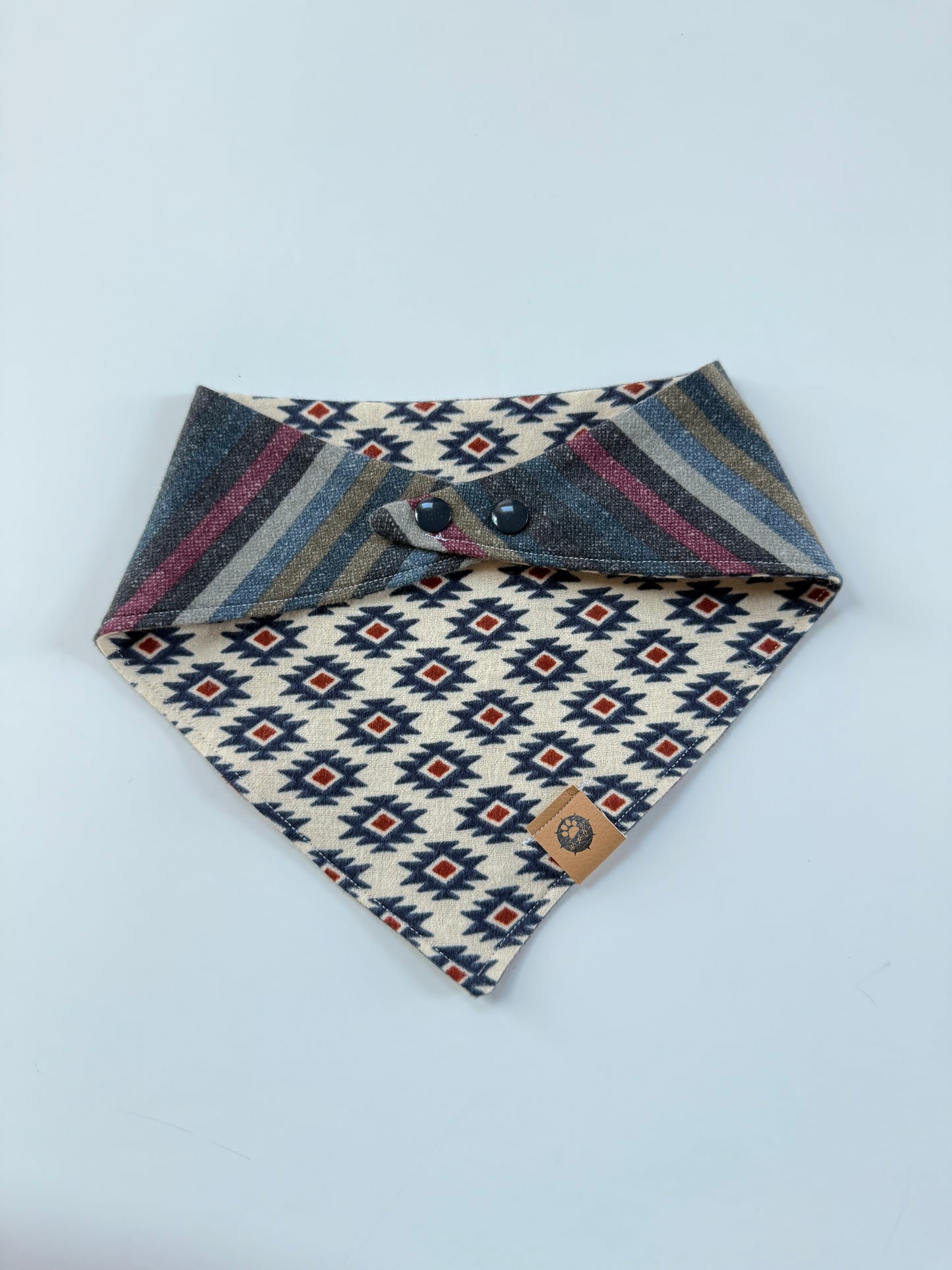 Aztec Flannel Reversible Bandana