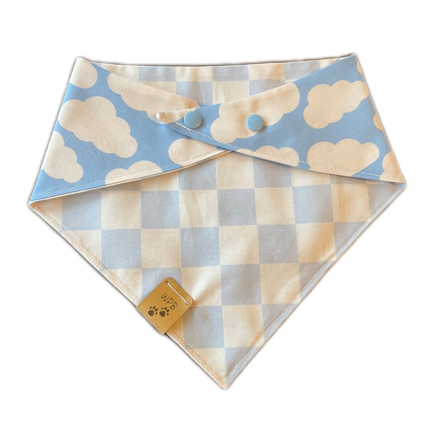 Blue Skies Reversible Snap On Bandana
