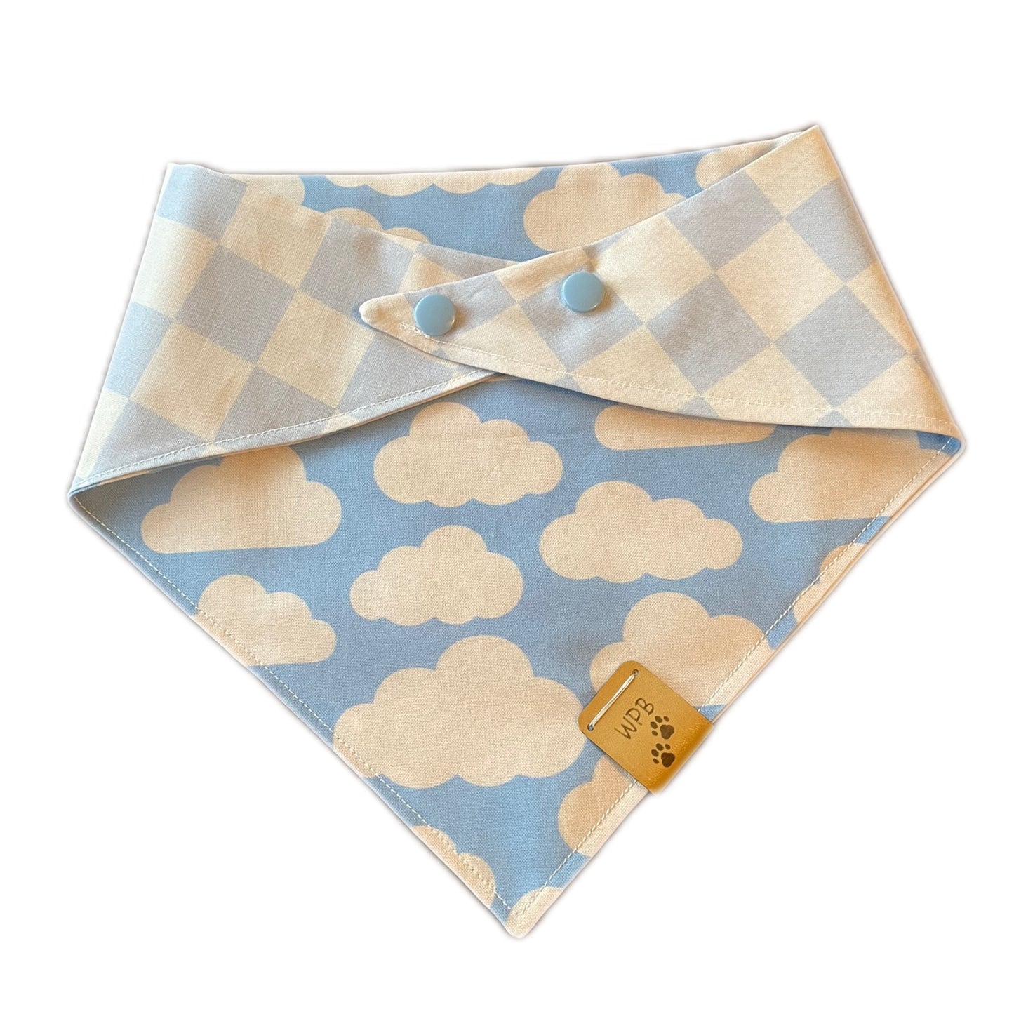 Blue Skies Reversible Snap On Bandana