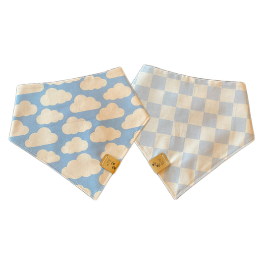 Blue Skies Reversible Snap On Bandana
