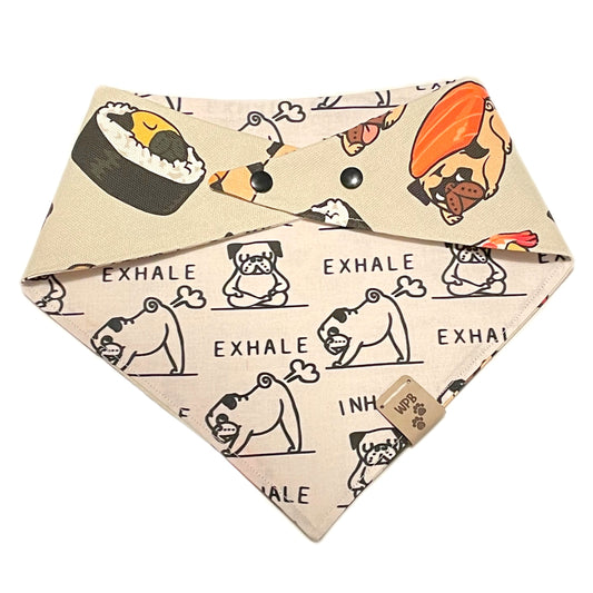Wicket Sushi Farts Reversible Pug Bandana