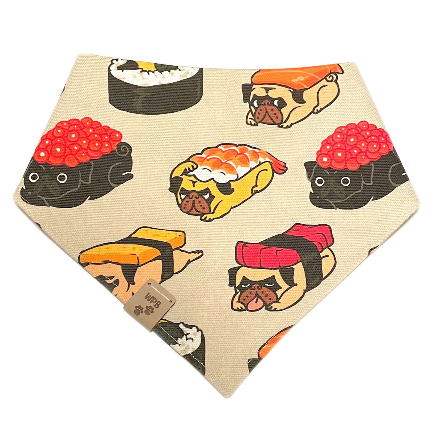Wicket Sushi Farts Reversible Pug Bandana